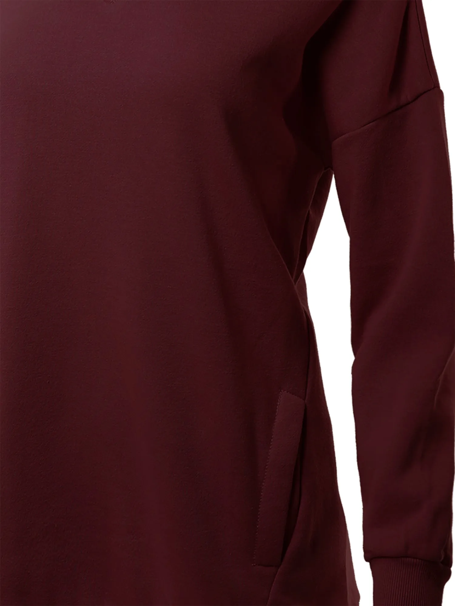 Relaxed Fit Long Sleeve V-Neck Side Pocket Sweatshirt