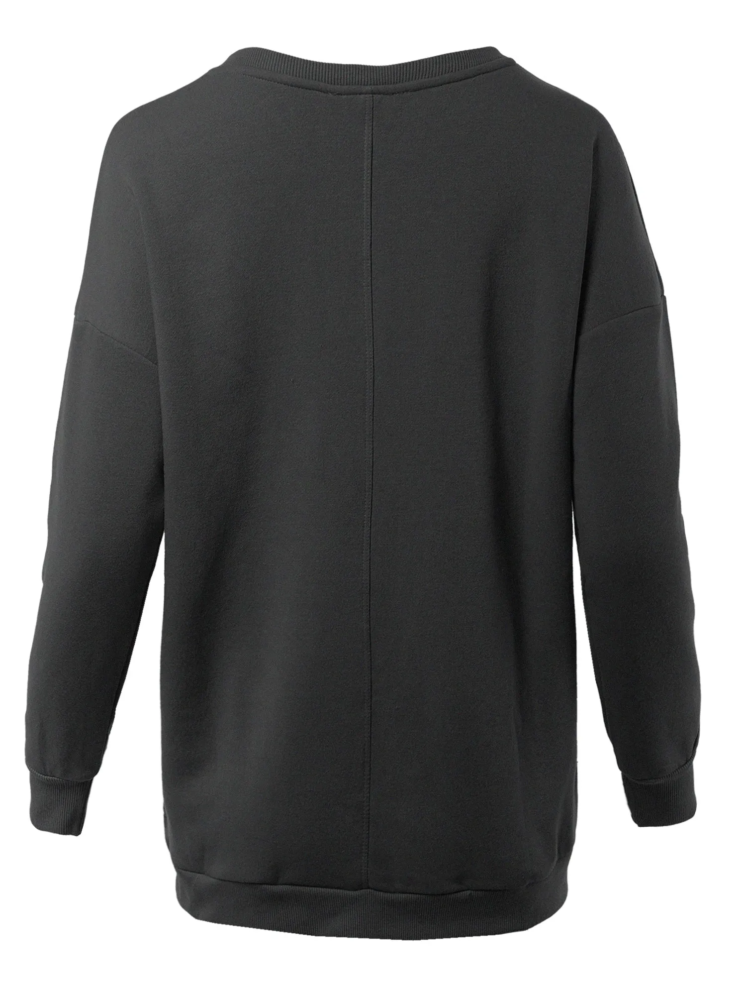 Relaxed Fit Long Sleeve V-Neck Side Pocket Sweatshirt