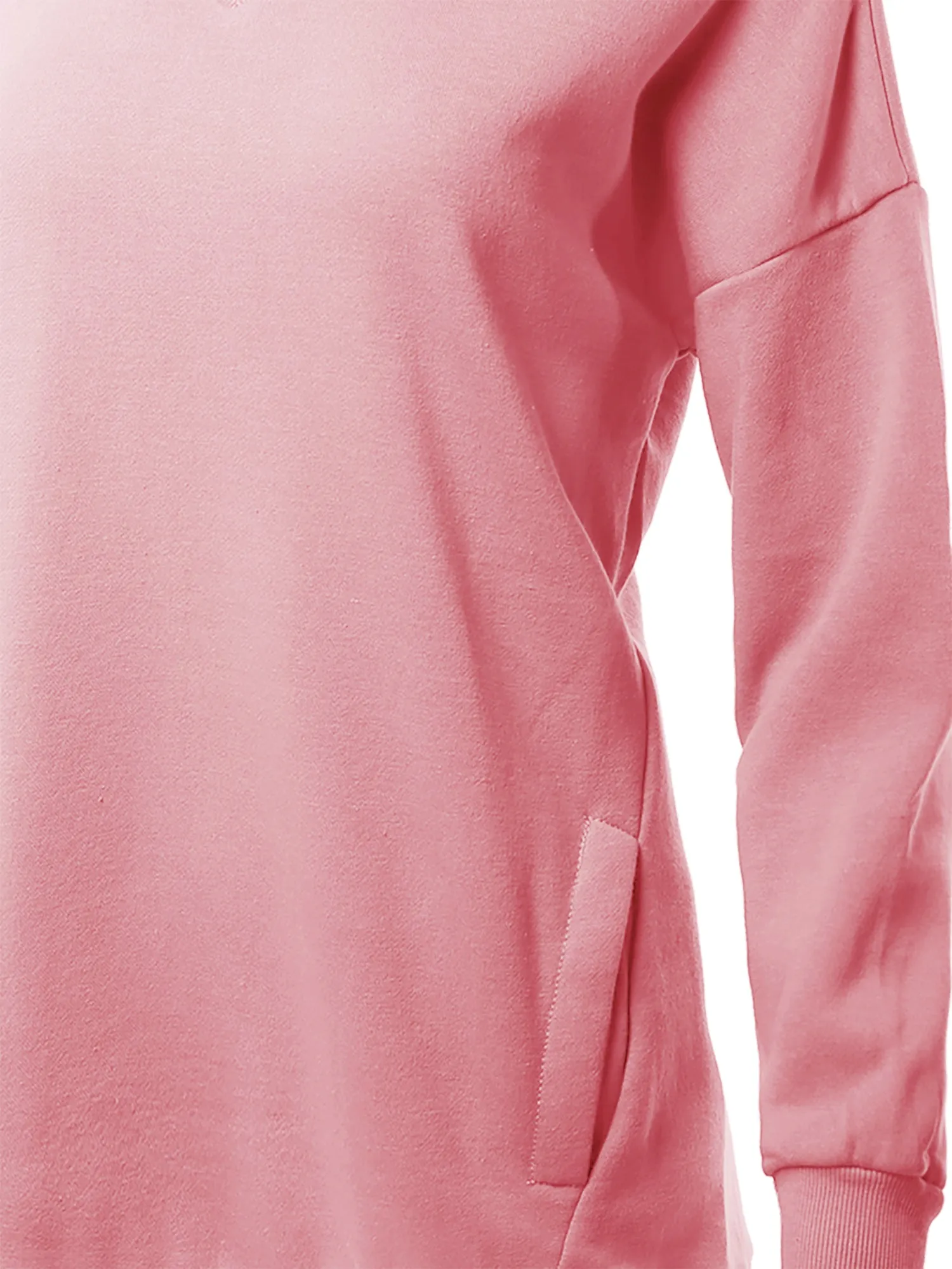 Relaxed Fit Long Sleeve V-Neck Side Pocket Sweatshirt