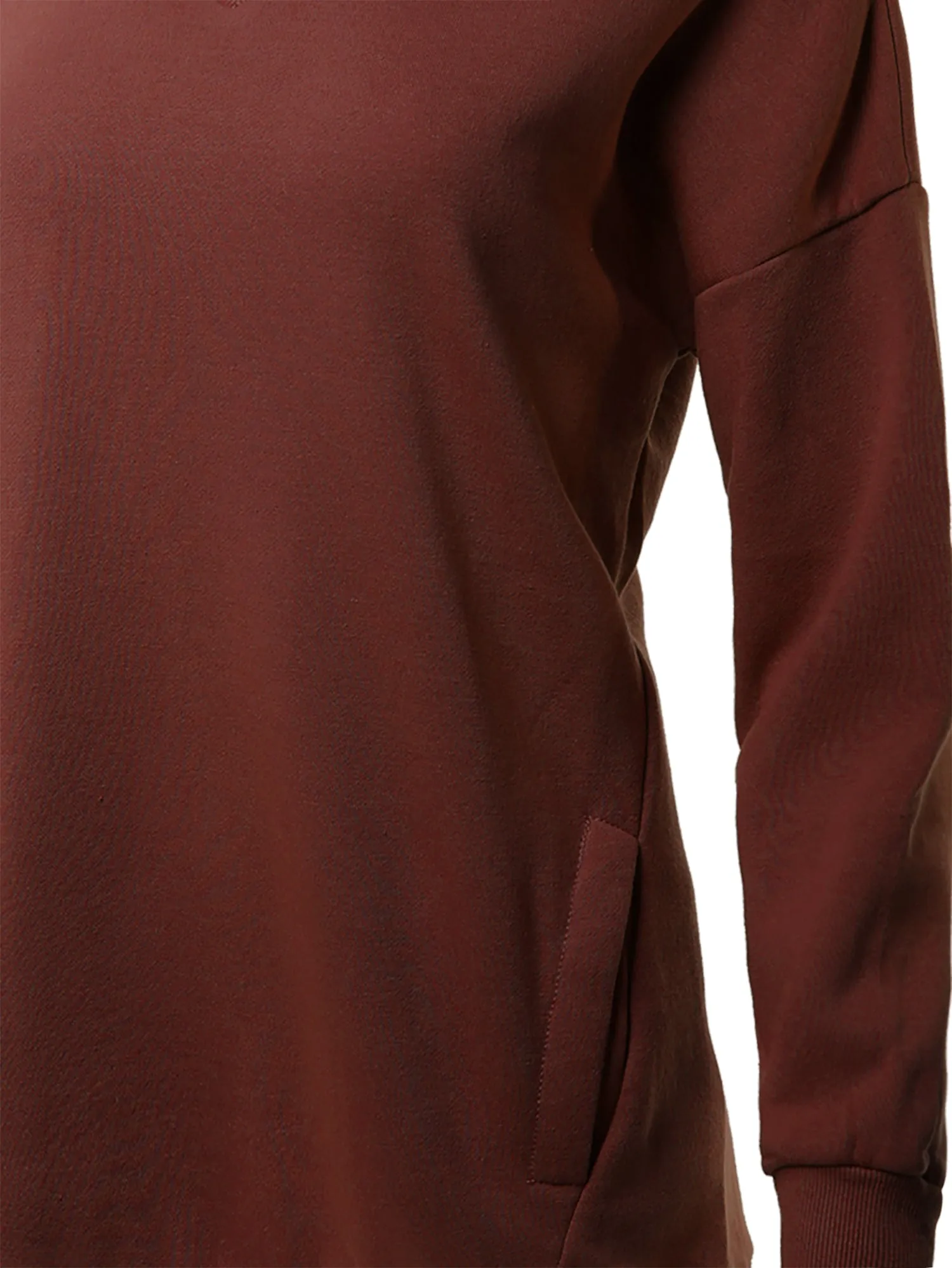 Relaxed Fit Long Sleeve V-Neck Side Pocket Sweatshirt