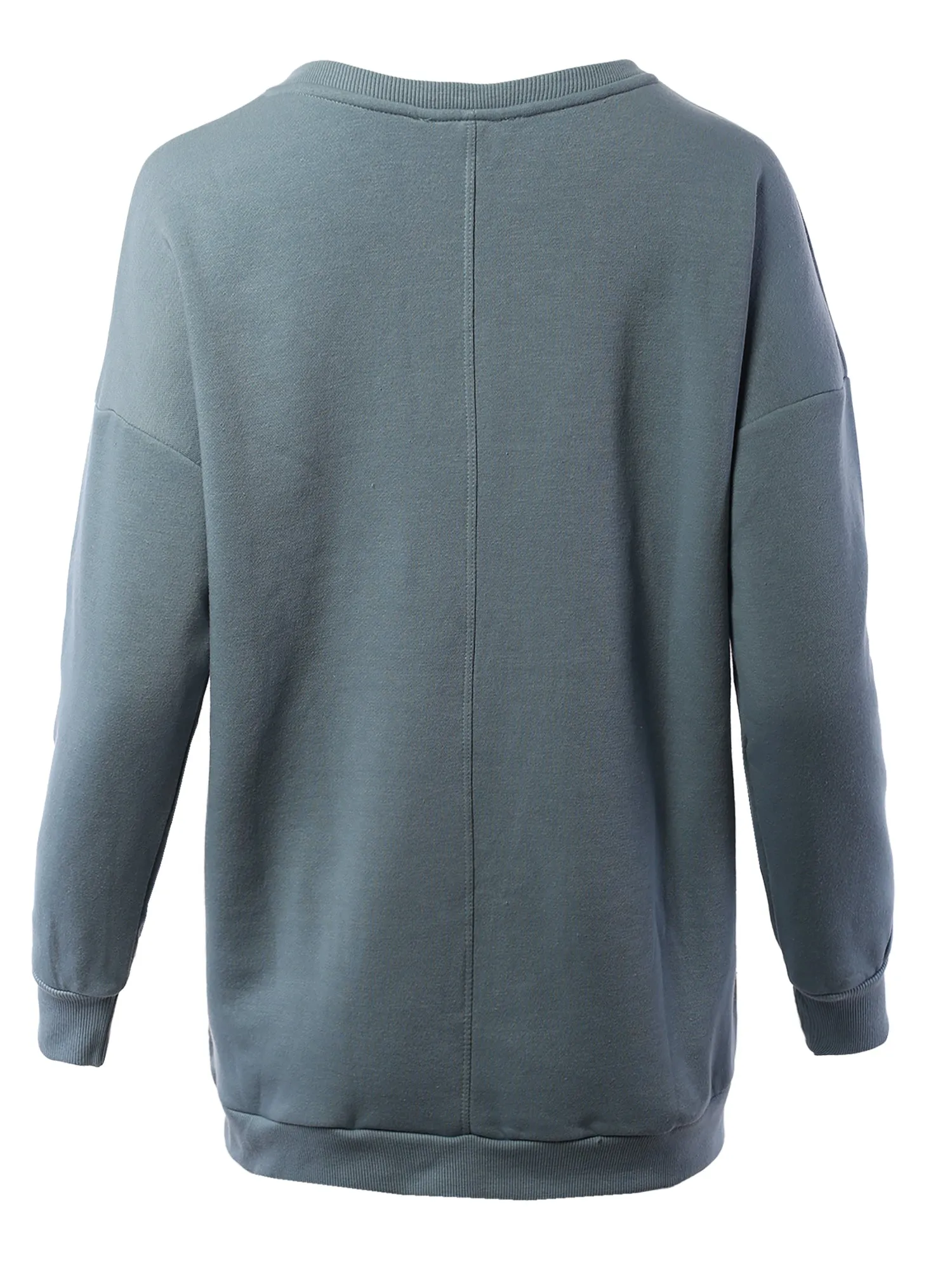 Relaxed Fit Long Sleeve V-Neck Side Pocket Sweatshirt