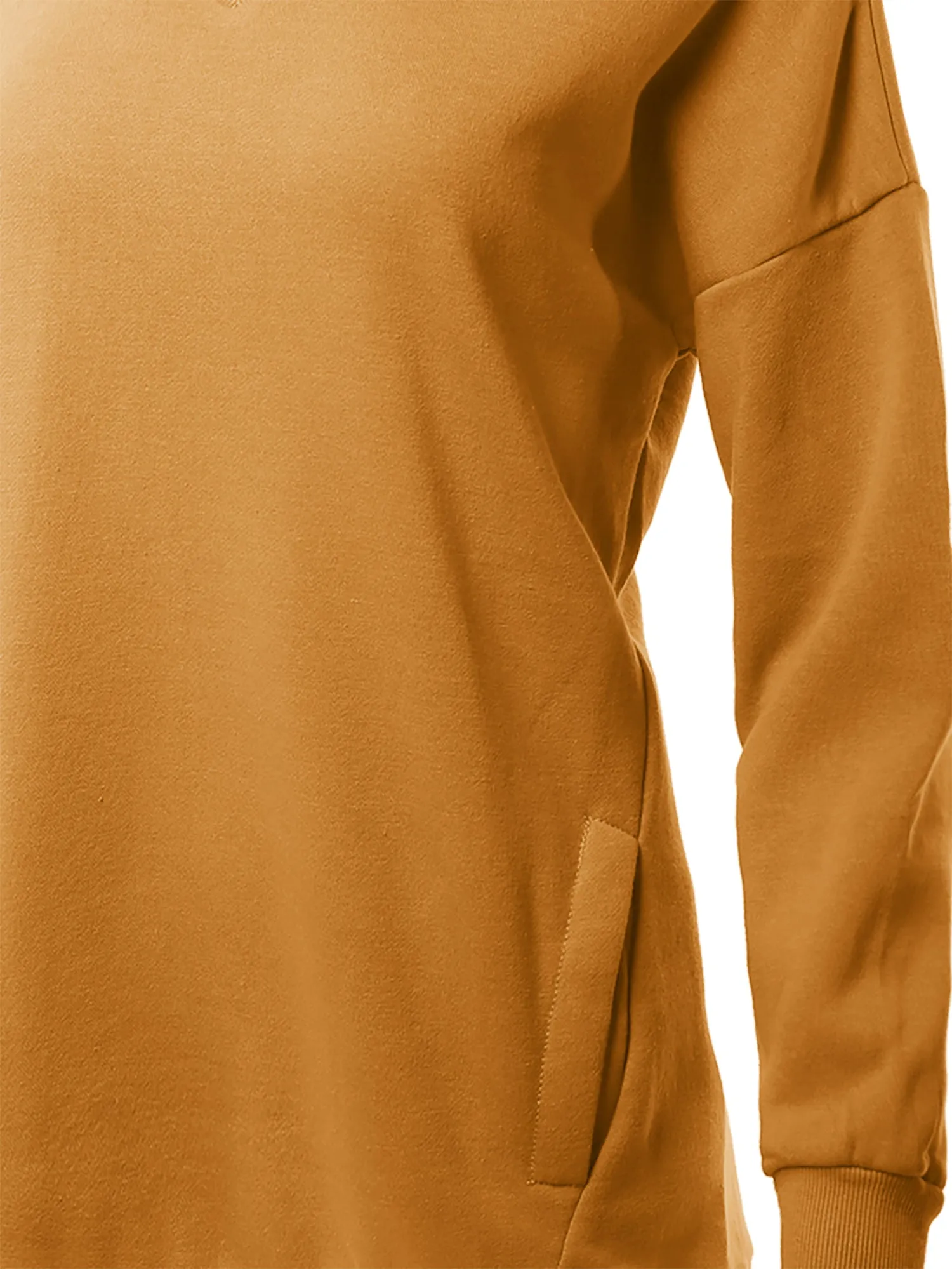 Relaxed Fit Long Sleeve V-Neck Side Pocket Sweatshirt