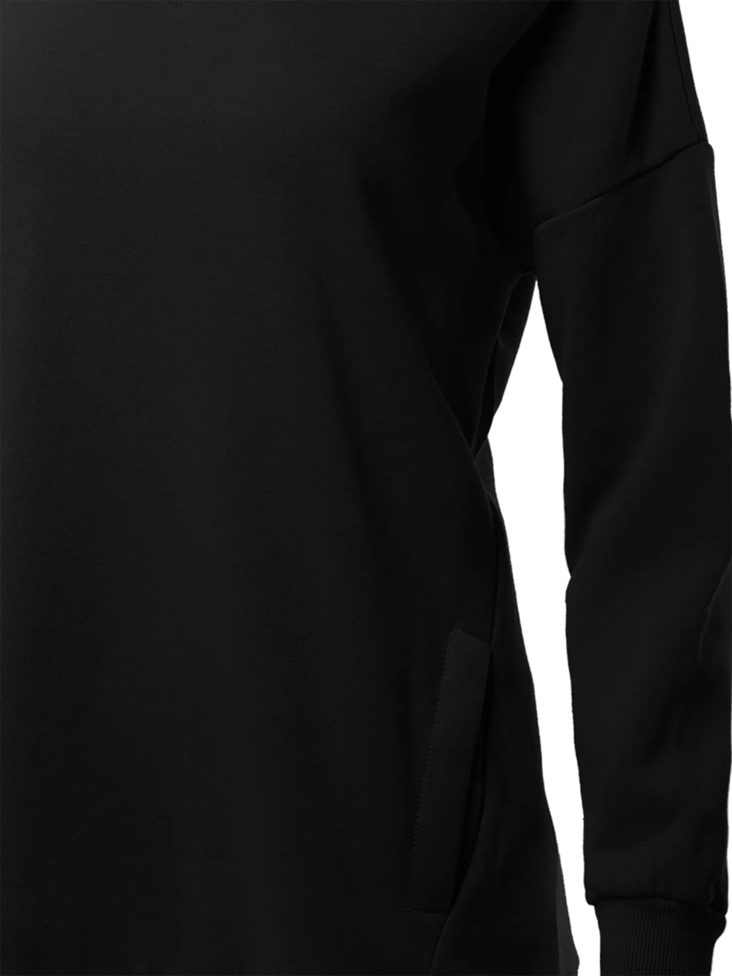 Relaxed Fit Long Sleeve V-Neck Side Pocket Sweatshirt