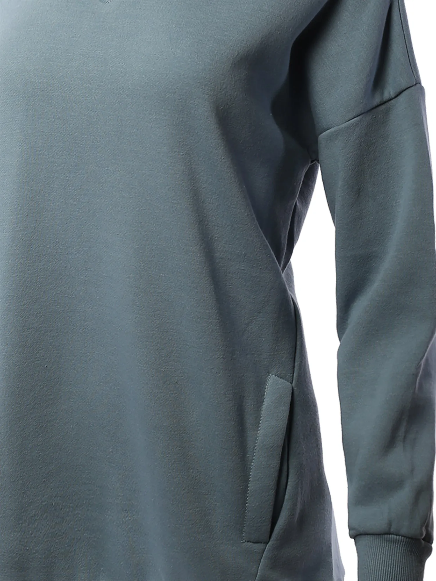Relaxed Fit Long Sleeve V-Neck Side Pocket Sweatshirt