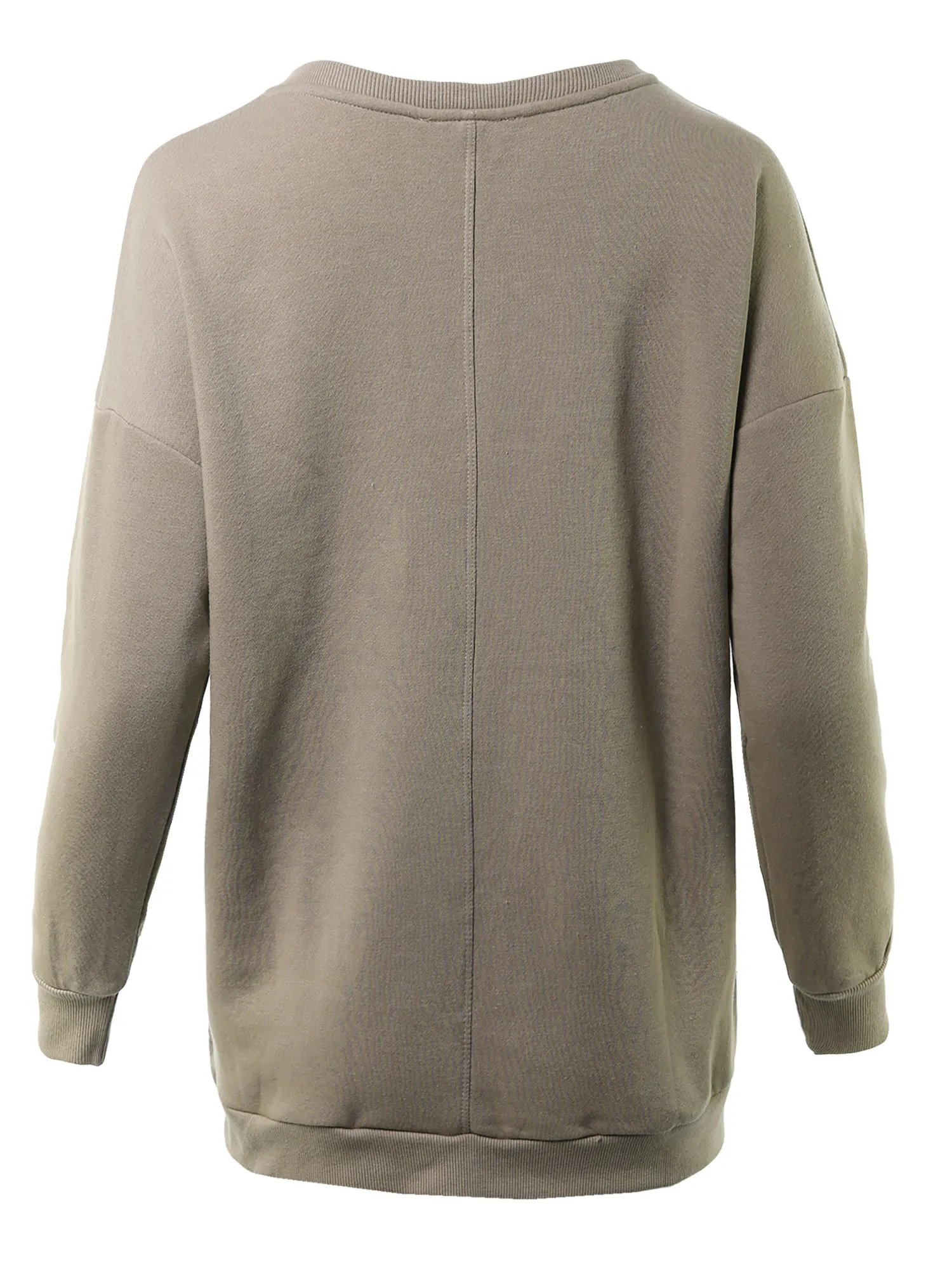 Relaxed Fit Long Sleeve V-Neck Side Pocket Sweatshirt