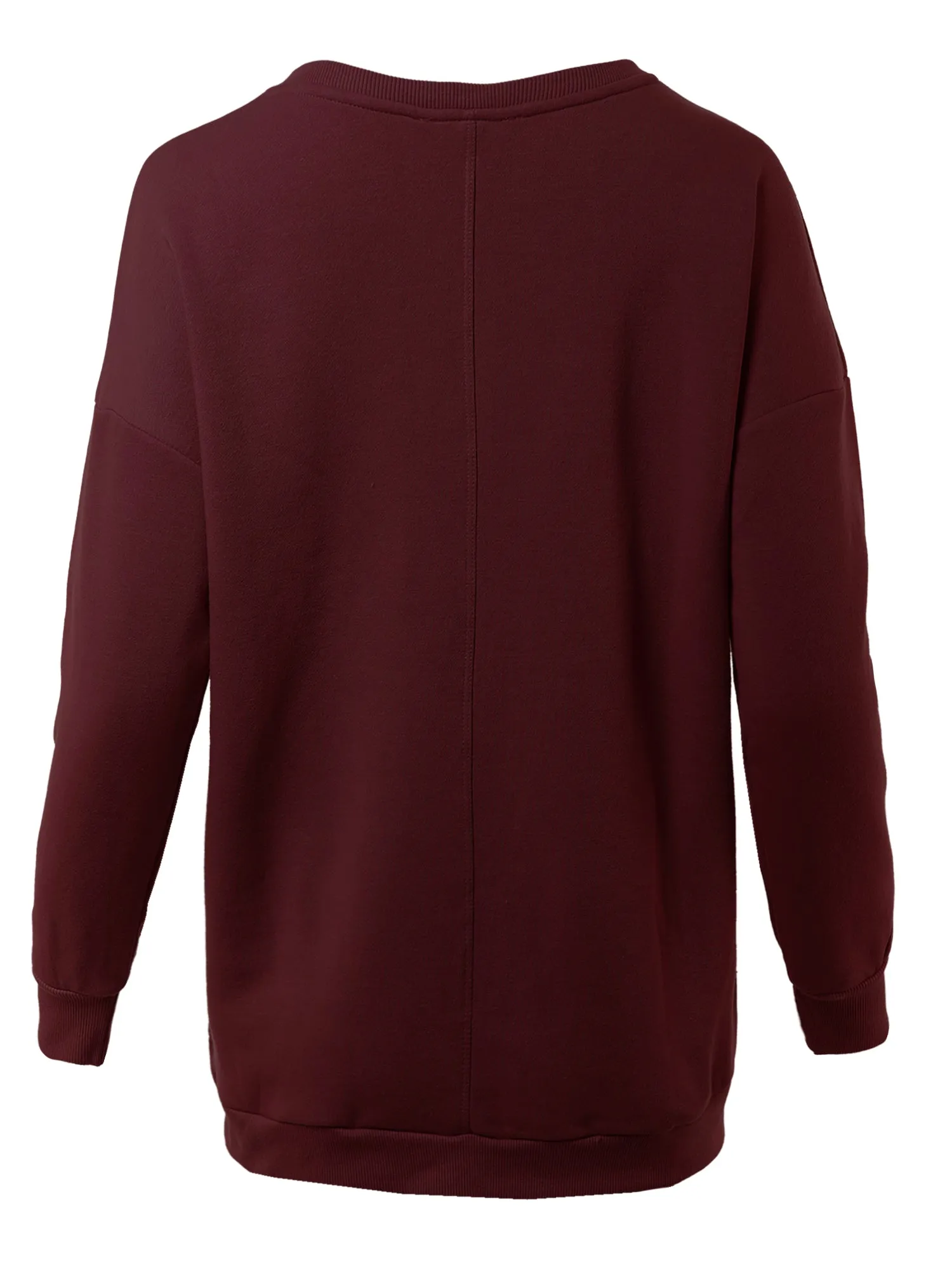 Relaxed Fit Long Sleeve V-Neck Side Pocket Sweatshirt