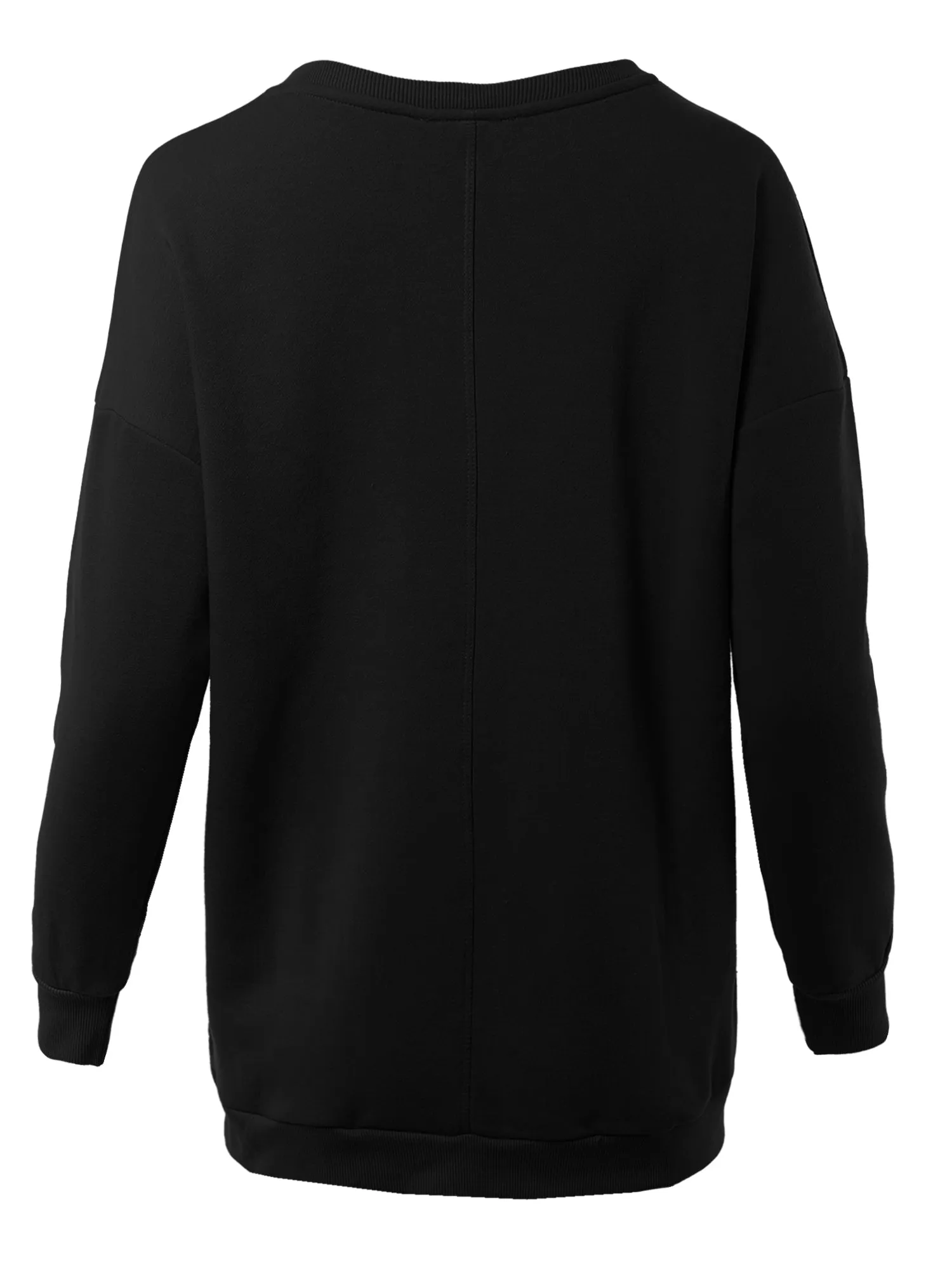 Relaxed Fit Long Sleeve V-Neck Side Pocket Sweatshirt