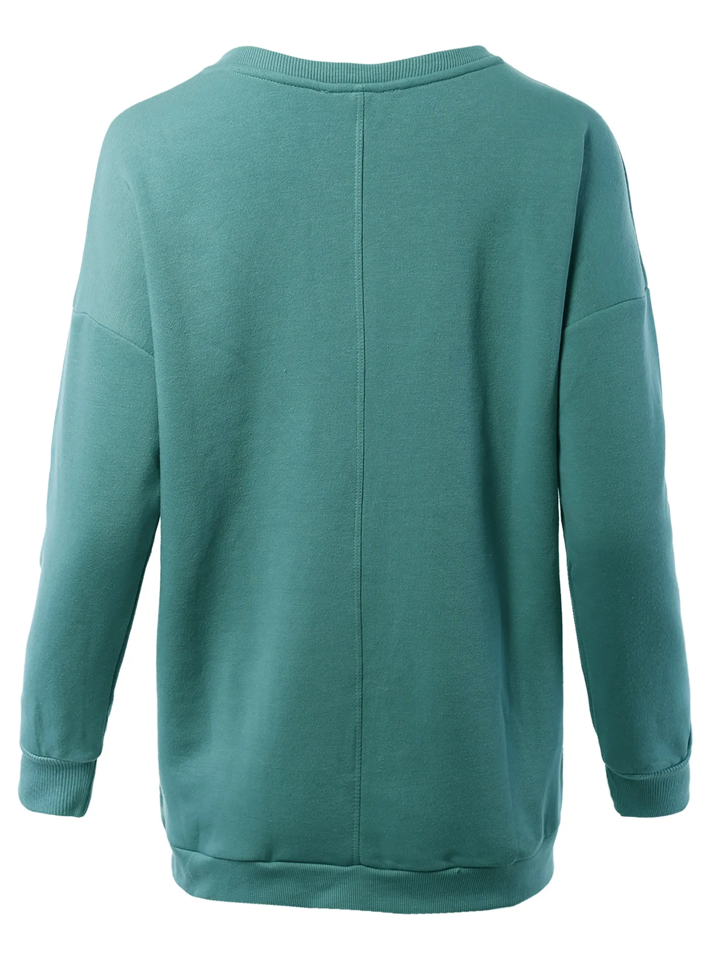 Relaxed Fit Long Sleeve V-Neck Side Pocket Sweatshirt