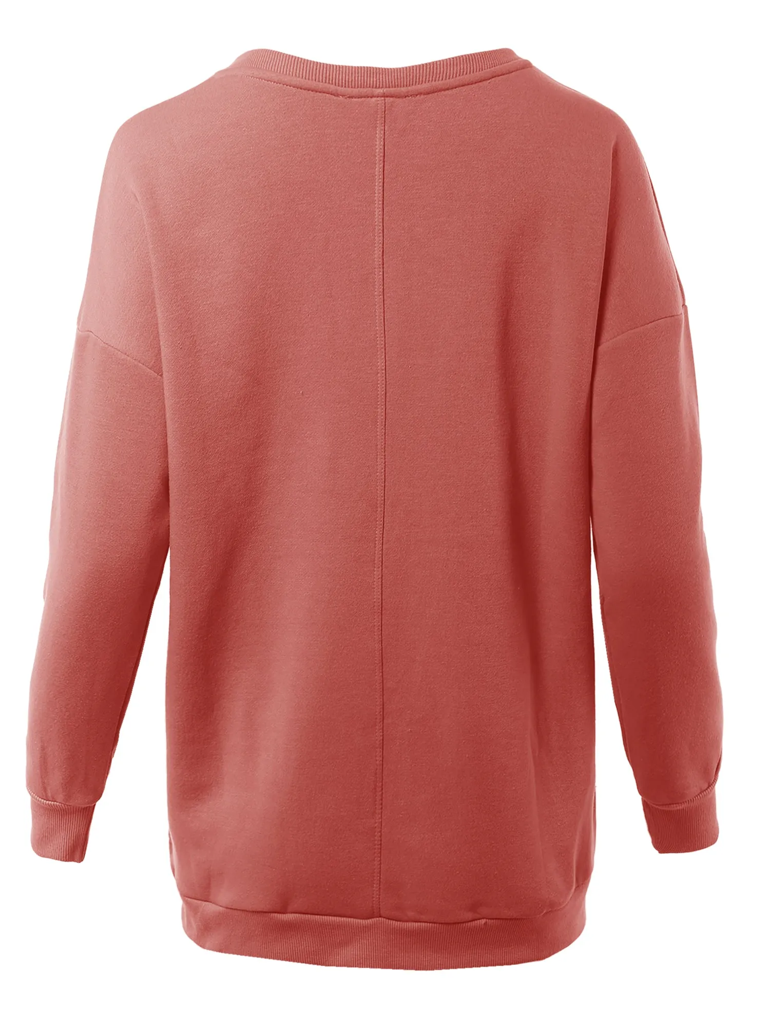 Relaxed Fit Long Sleeve V-Neck Side Pocket Sweatshirt