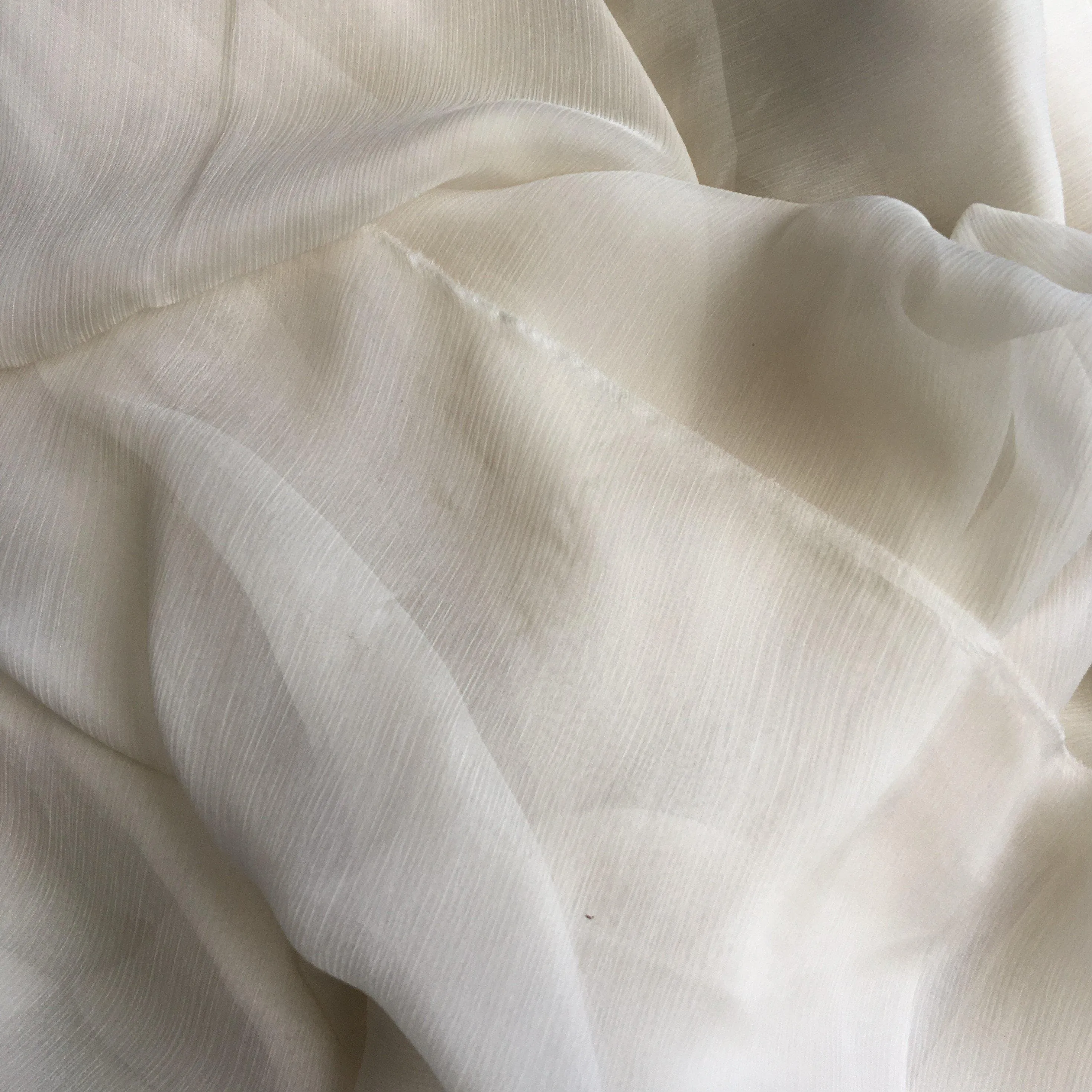 Remnant Crinkle Chiffon  Oyster