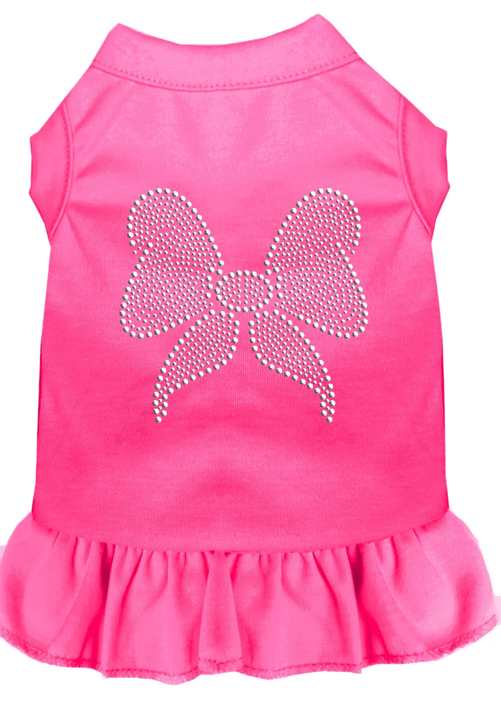 Rhinestone Bow Dress Bright Pink Xl