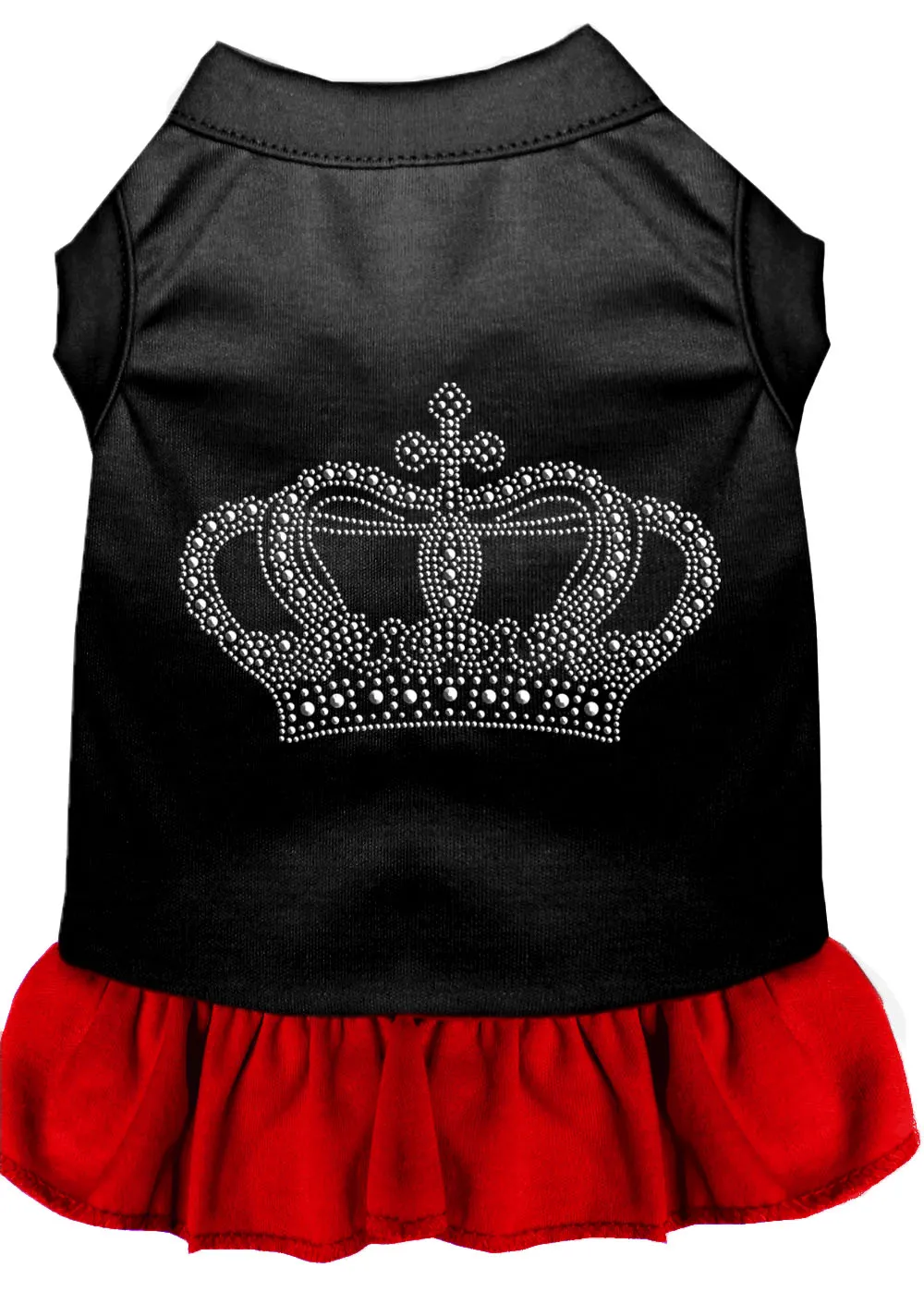 Rhinestone Crown Dress Black With Red Xxxl