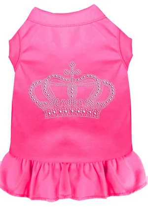 Rhinestone Crown Dress Bright Pink Xs