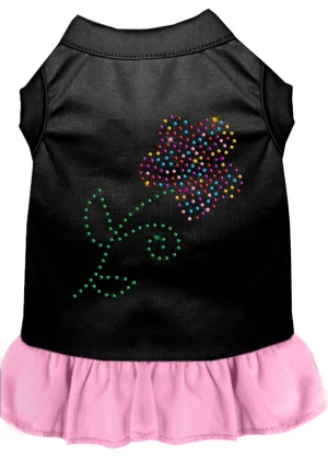 Rhinestone Multi Flower Dress Black With Light Pink Xxxl