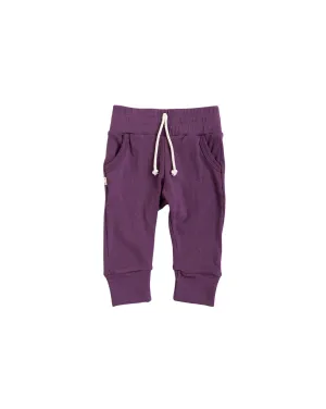 rib knit jogger - black plum