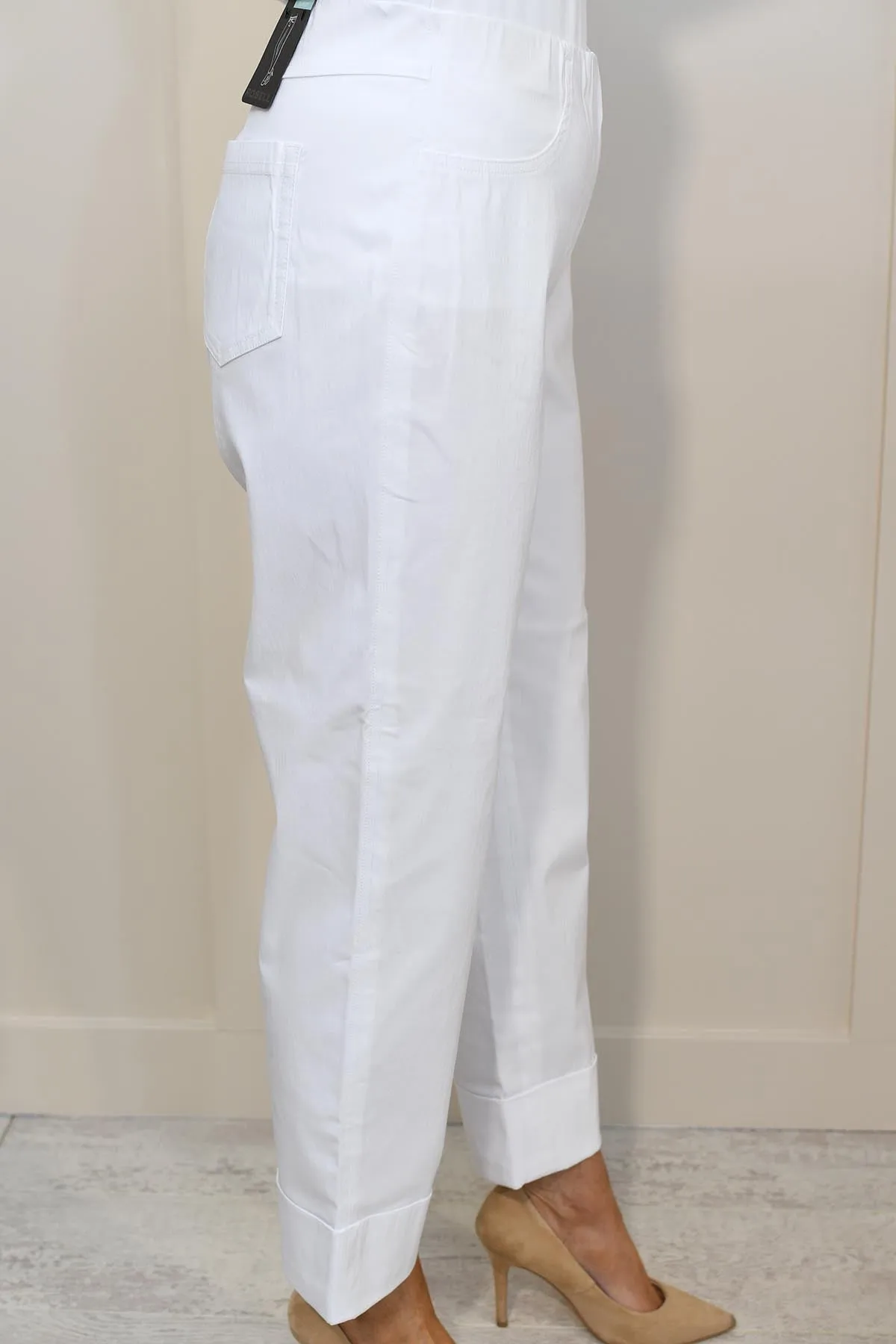 Robell Bella White 7/8 Trousers - 51568 5499 10