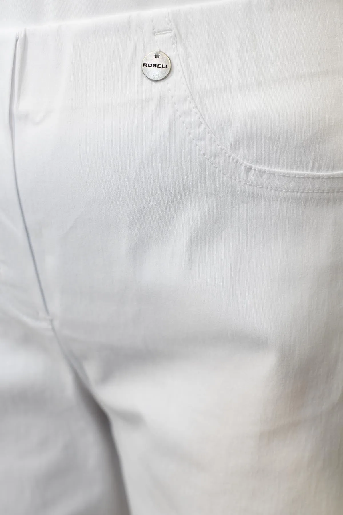 Robell Bella White 7/8 Trousers - 51568 5499 10