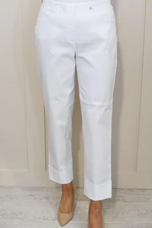 Robell Bella White 7/8 Trousers - 51568 5499 10