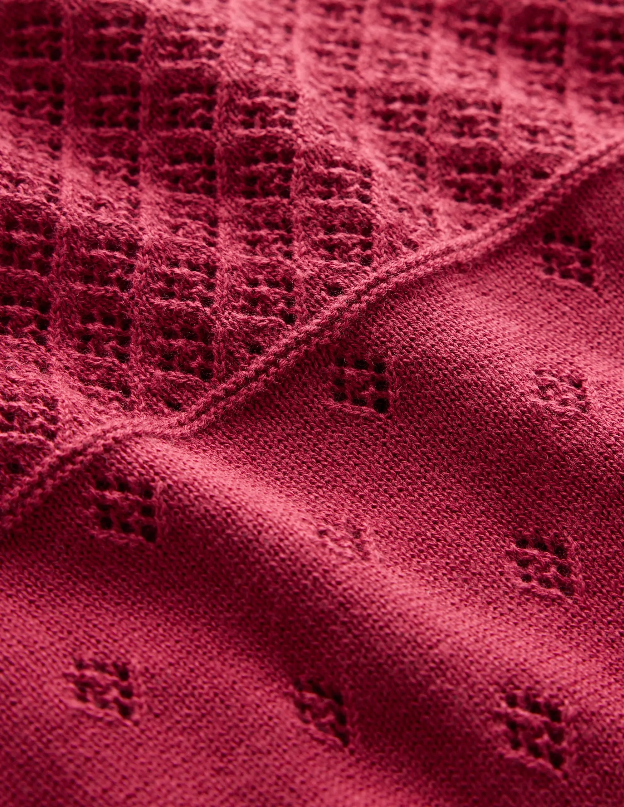 Rosalie Pointelle Jumper-Terracotta Red