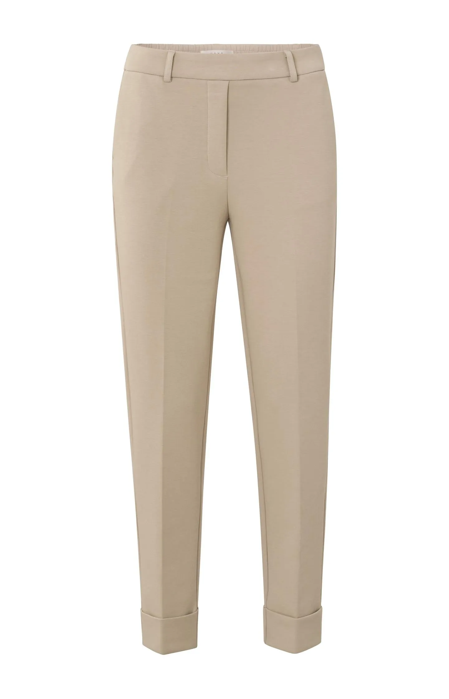 Scuba trousers with straight leg, pockets and elastic waist