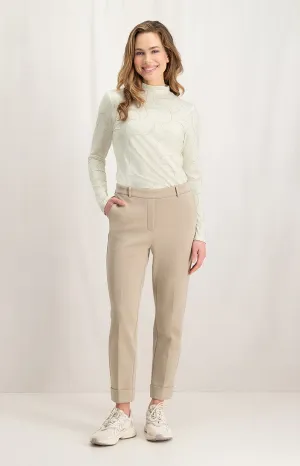 Scuba trousers with straight leg, pockets and elastic waist
