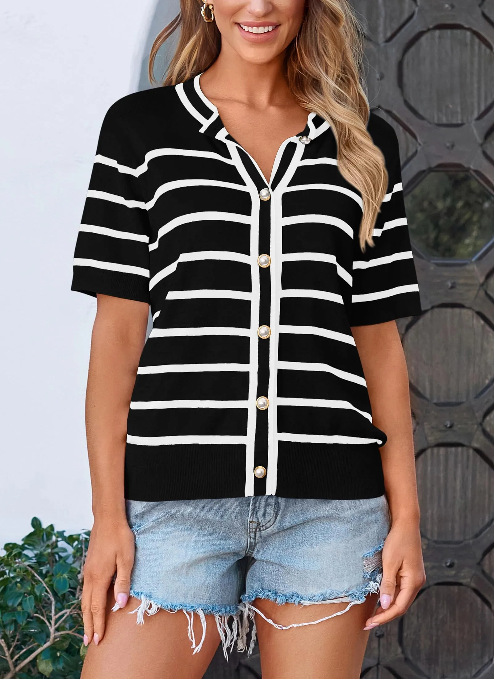 Short Sleeve Knit Going Out Top