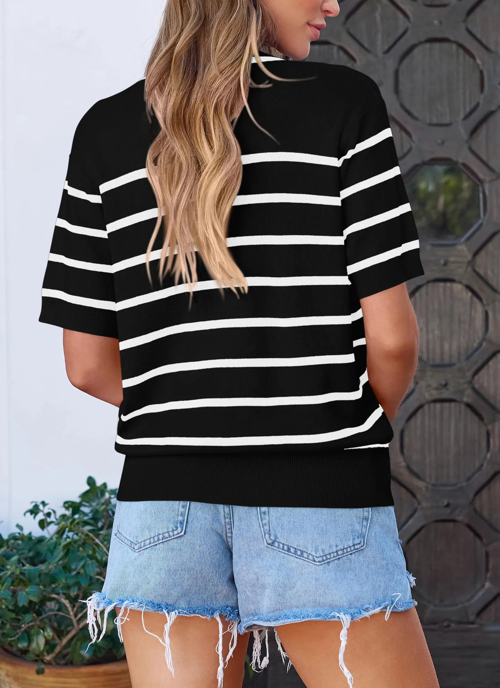 Short Sleeve Knit Going Out Top