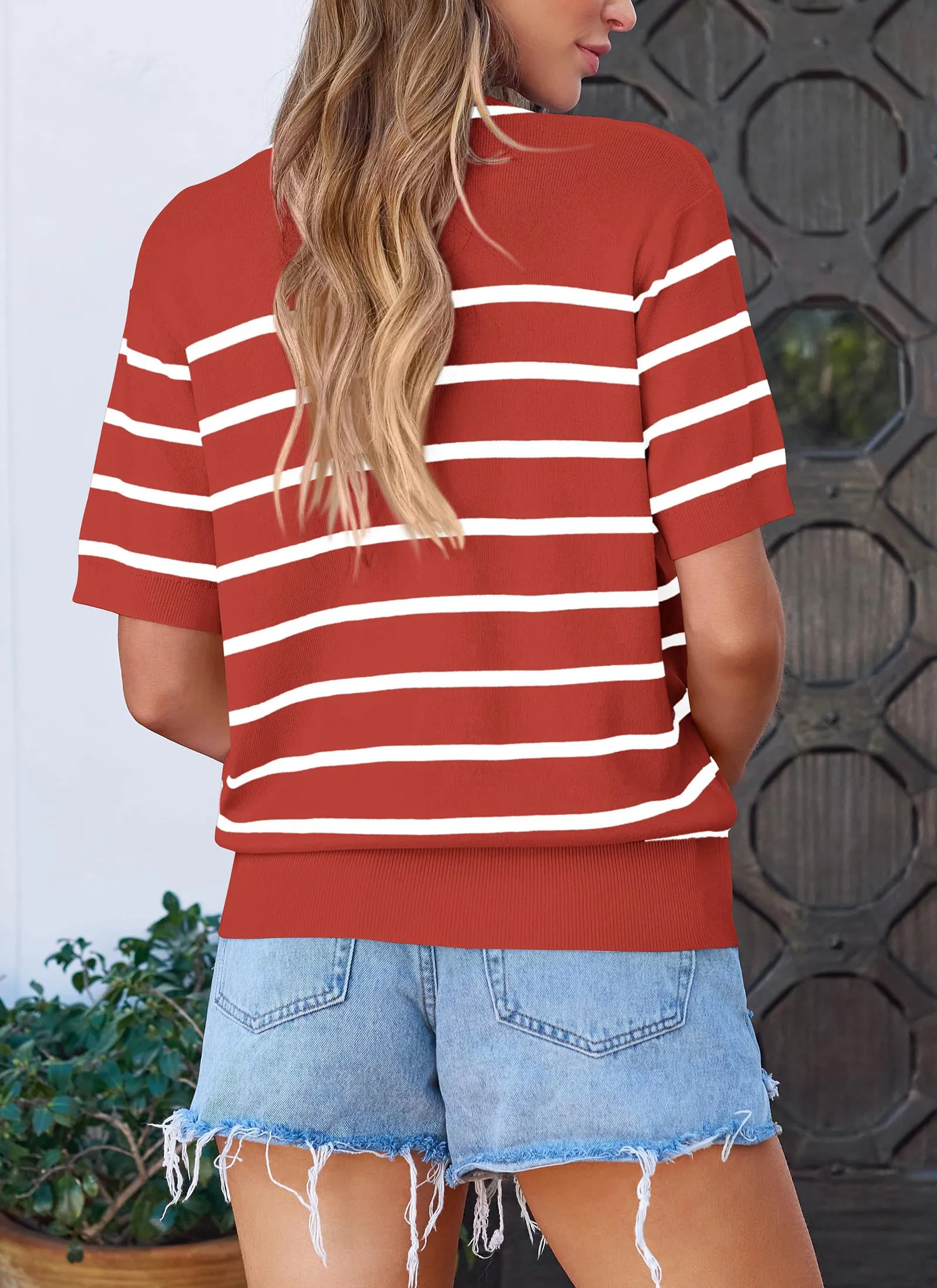 Short Sleeve Knit Going Out Top