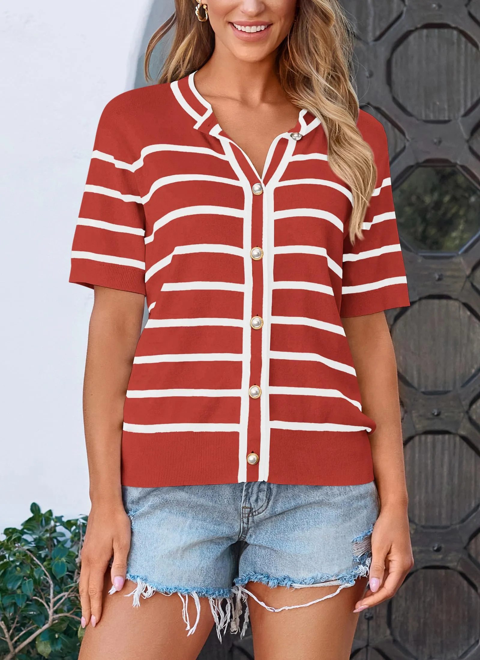 Short Sleeve Knit Going Out Top