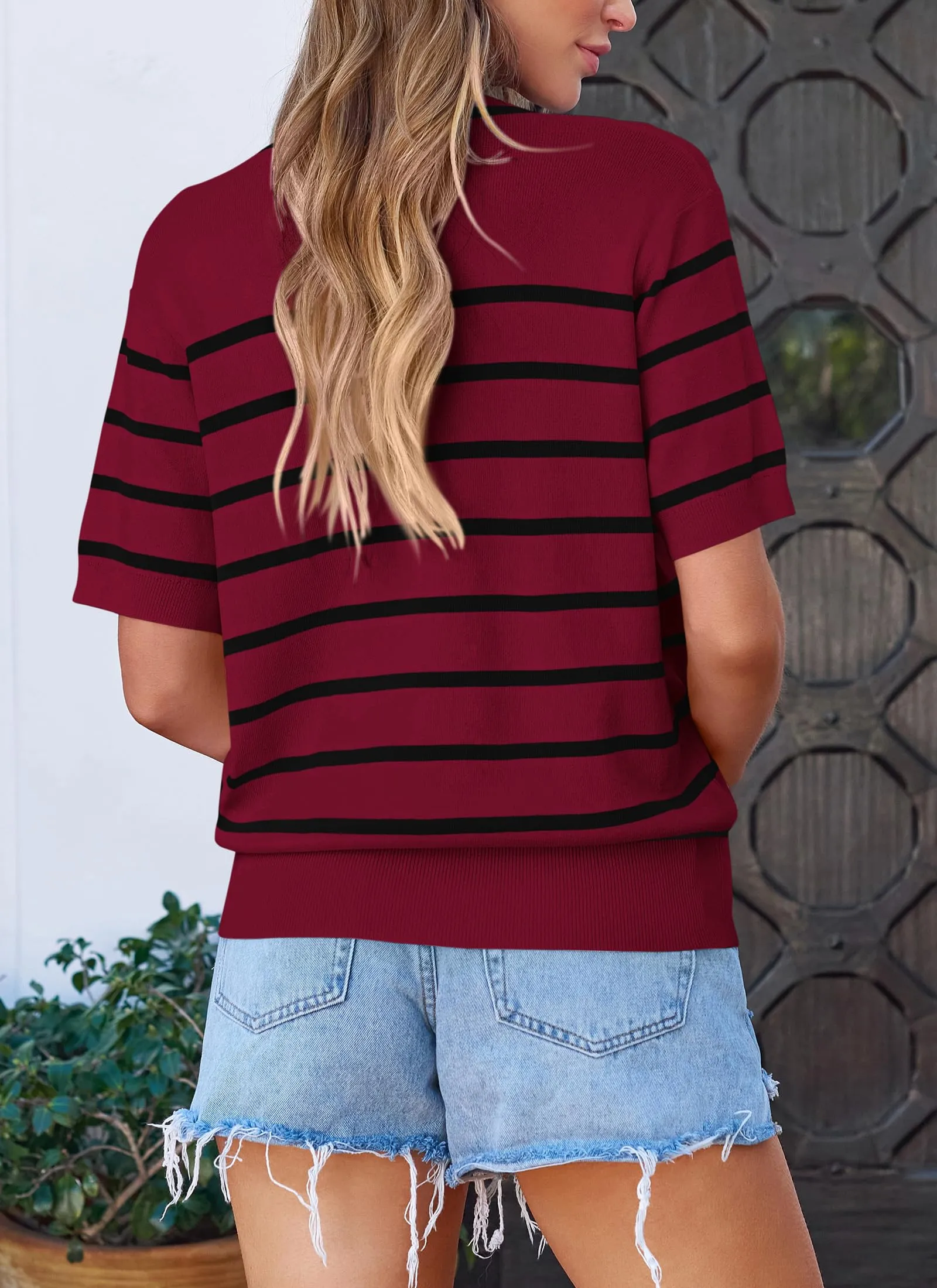 Short Sleeve Knit Going Out Top