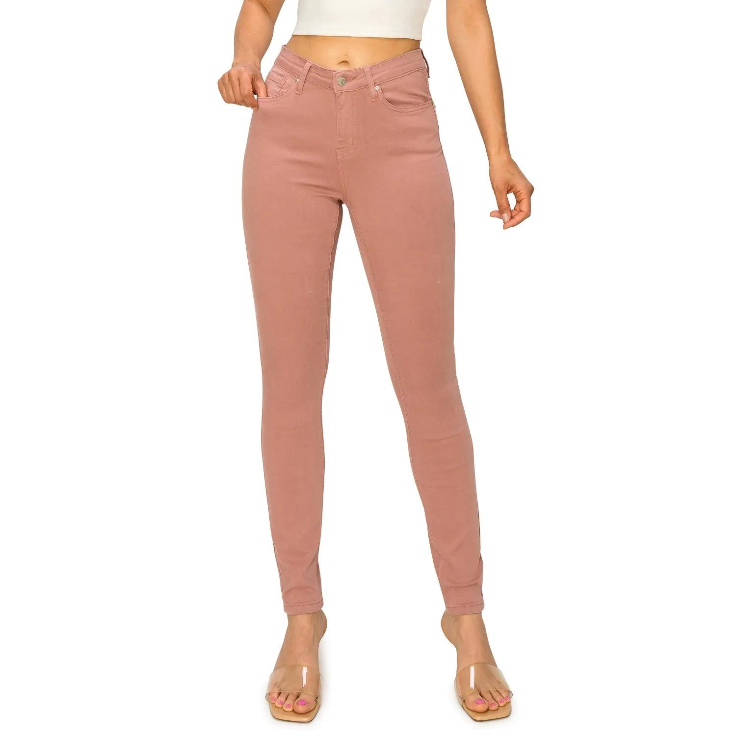 Soft Stretchy High Rise The Everyday Skinny Jeans - Mauve Pink