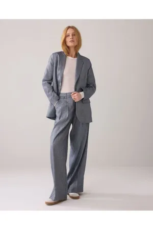SS25 Summum Navy Linen Blend Blazer