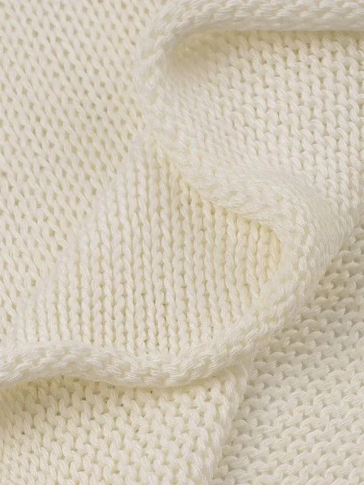 Star Crochet Knit Cropped Sweater