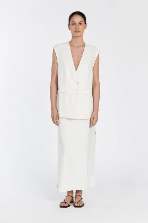 TAYLOR OFF WHITE SPLIT MIDI SKIRT