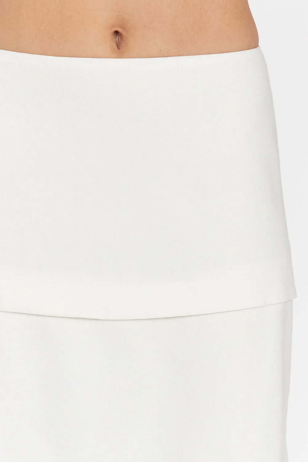 TAYLOR OFF WHITE SPLIT MIDI SKIRT