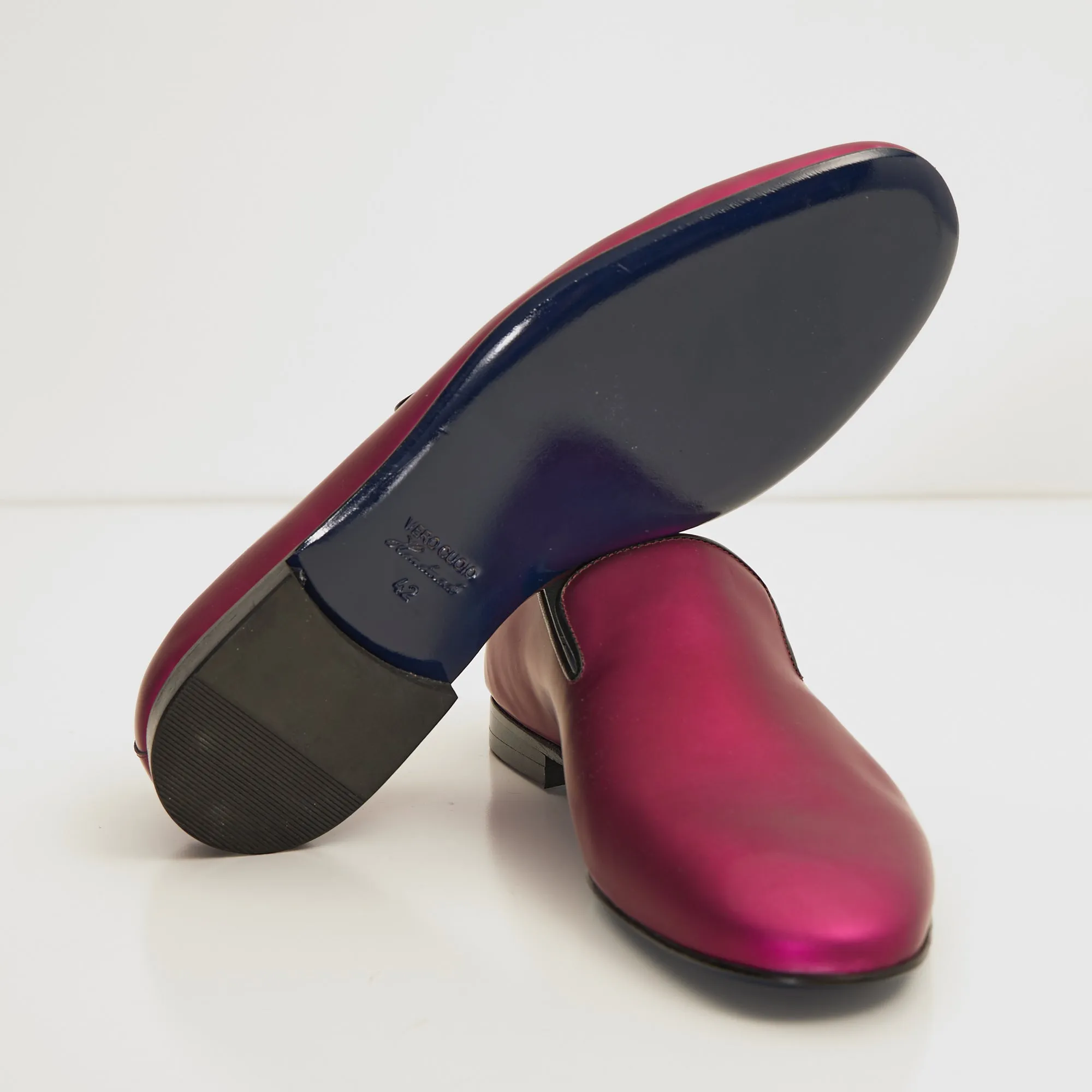 The Formal Leather Loafer - Metallic Fuchsia