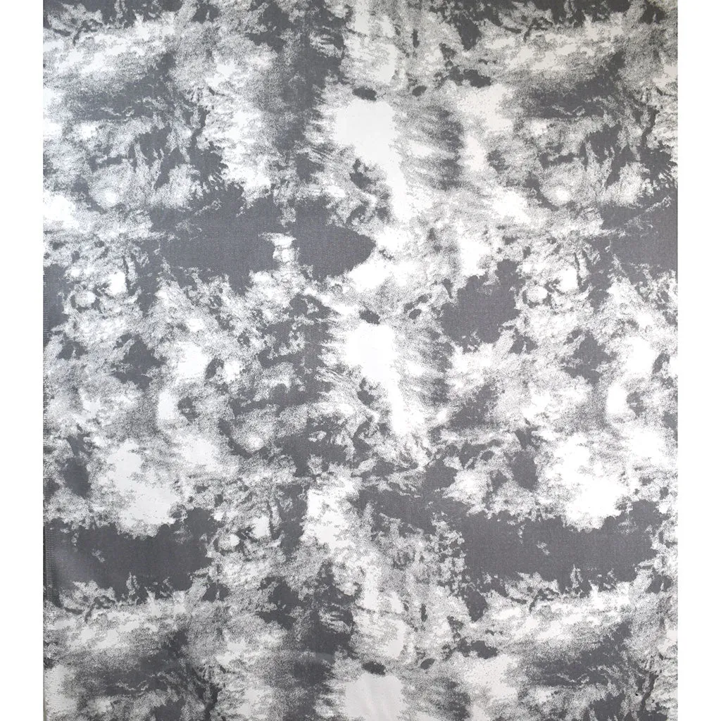 Tonal Abstract Marble Print Denim Grey