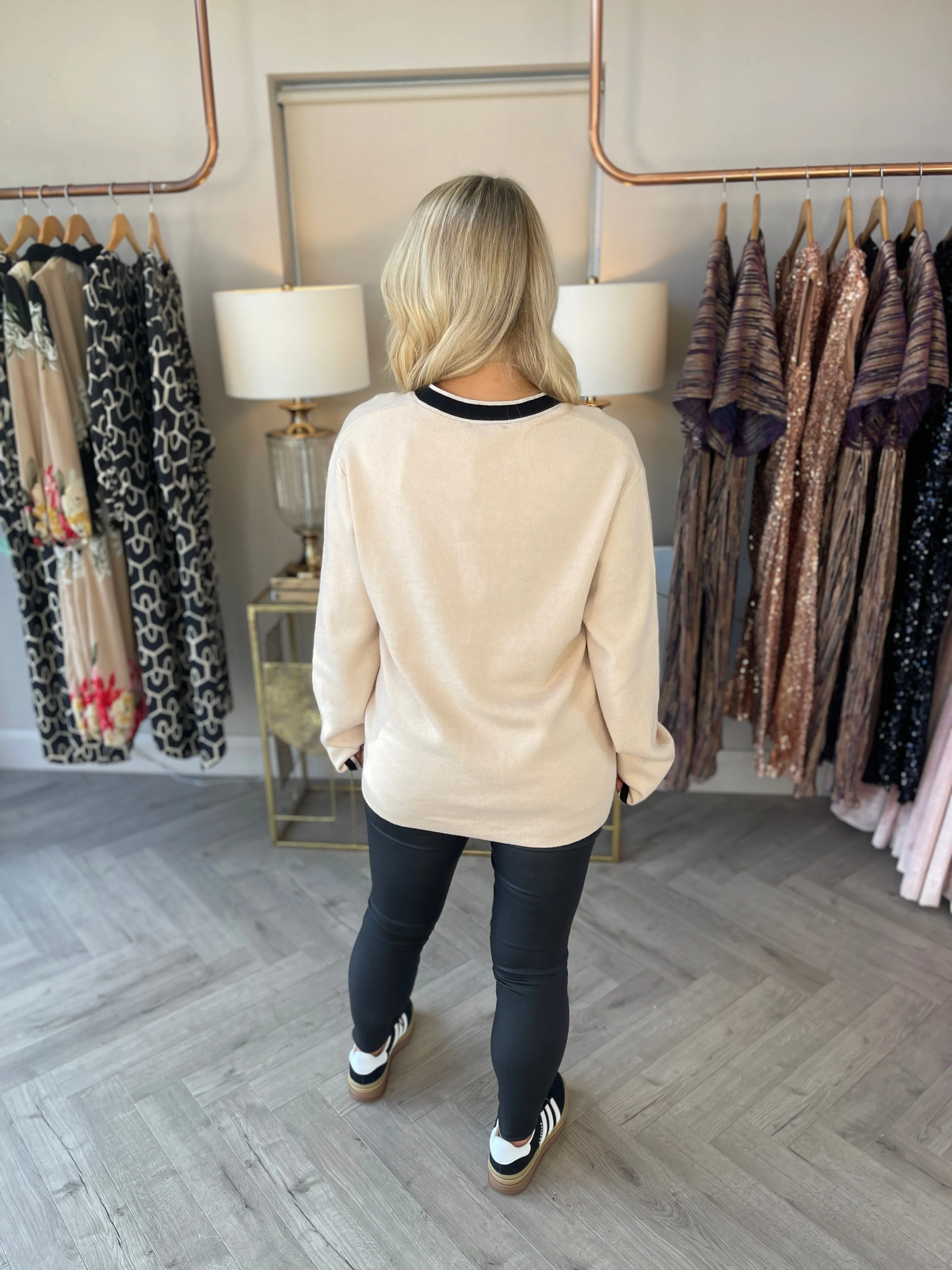 Varsity Cardi Cream