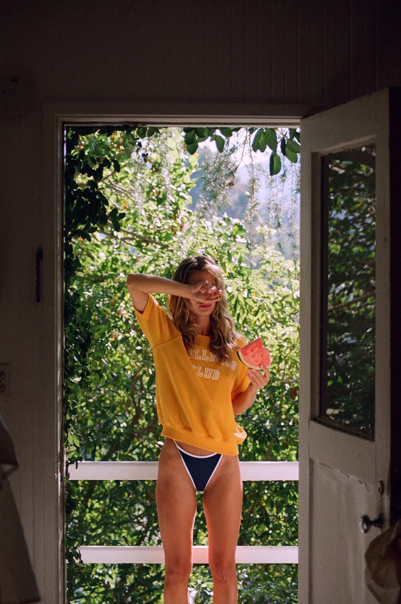 Wellness Club Short Sleeve Crewneck - Gold/White