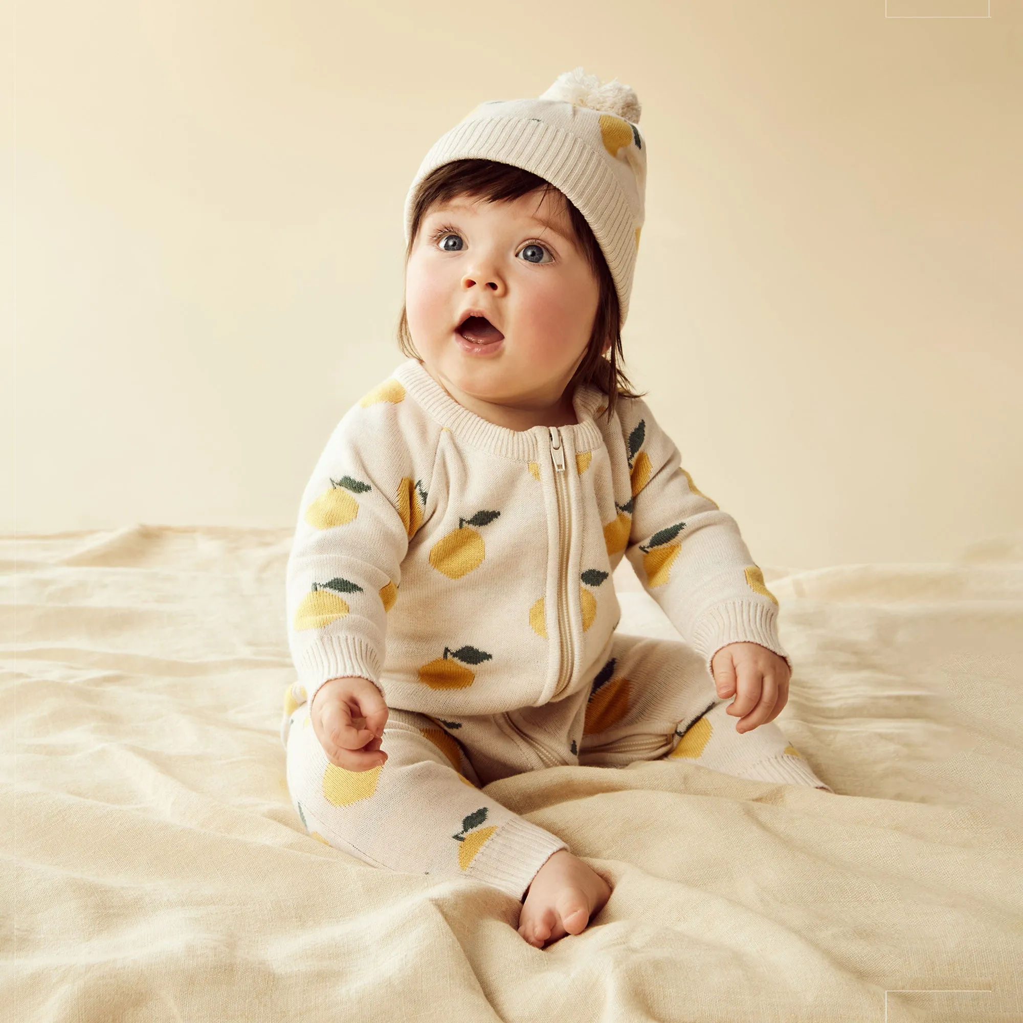 Wilson & Frenchy - Lemony Organic Knitted Jacquard Growsuit