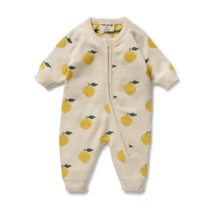 Wilson & Frenchy - Lemony Organic Knitted Jacquard Growsuit