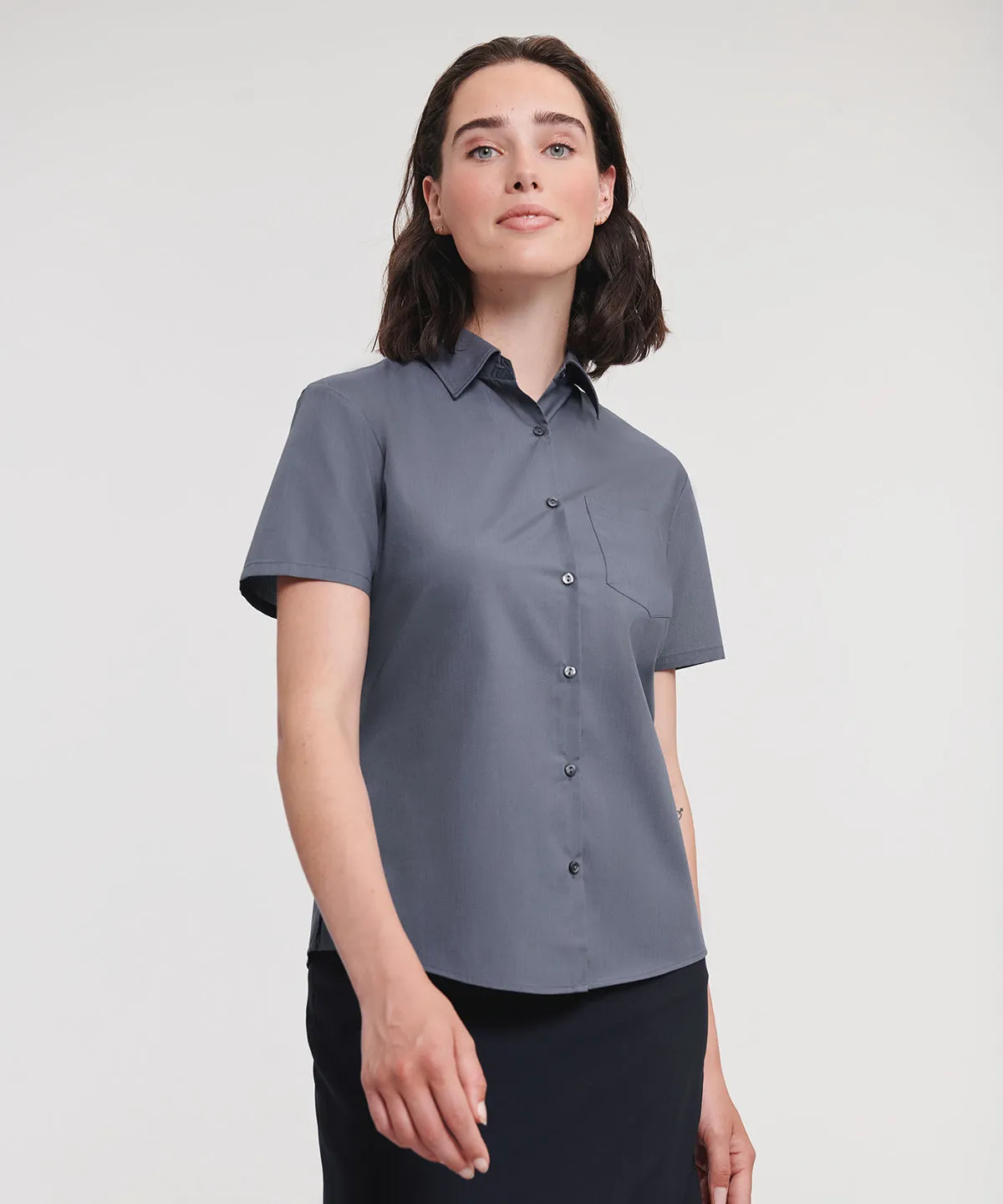 Womens short sleeve polycotton easycare poplin shirt | Classic Red